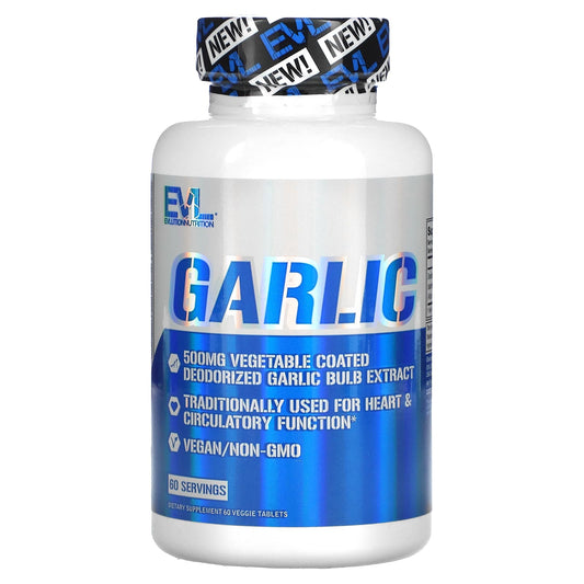 EVLution Nutrition-Garlic -500 mg-60 Veggie Capsules