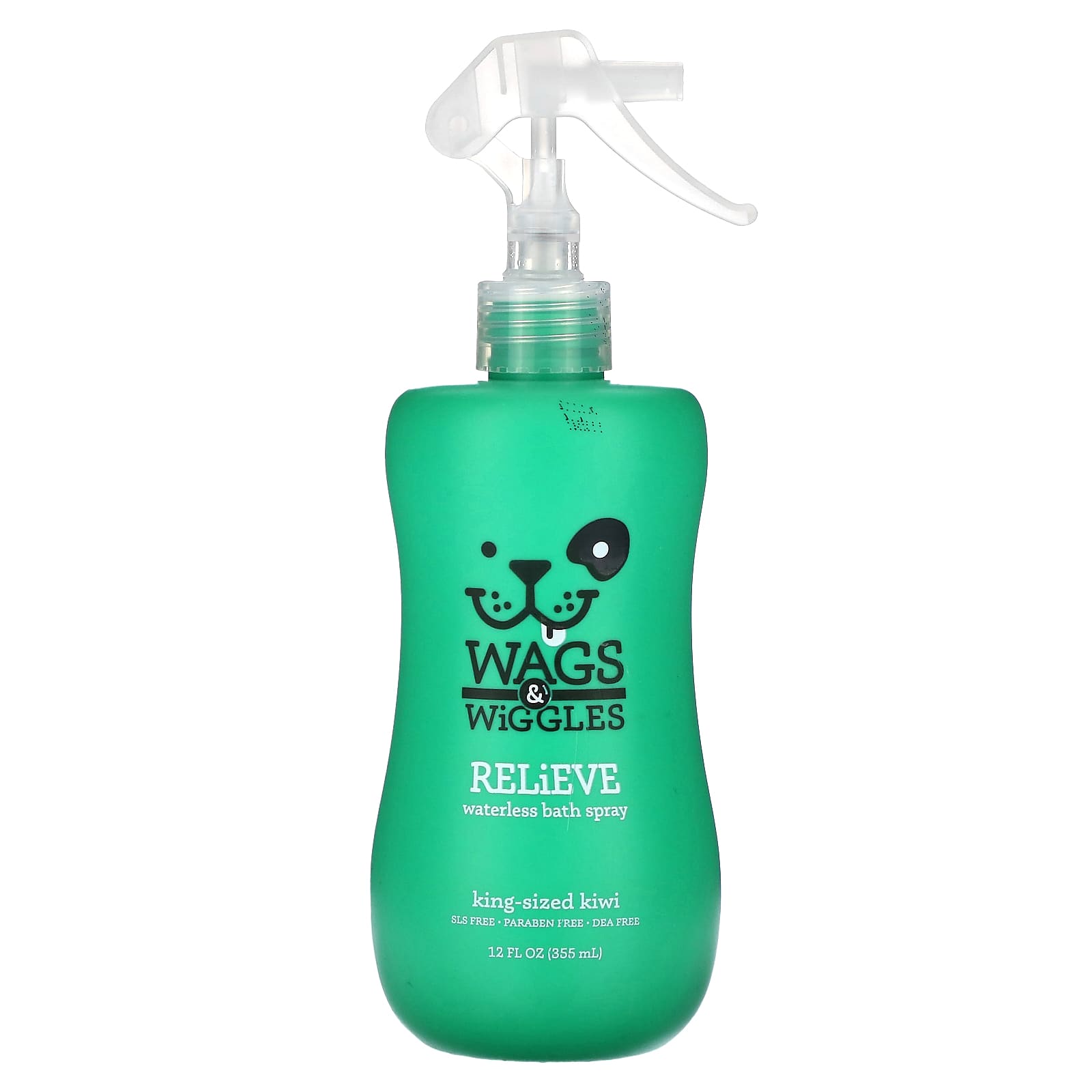 Wags & Wiggles-Relieve-Waterless Bath Spray-King-Sized Kiwi-12 fl oz (355 ml)