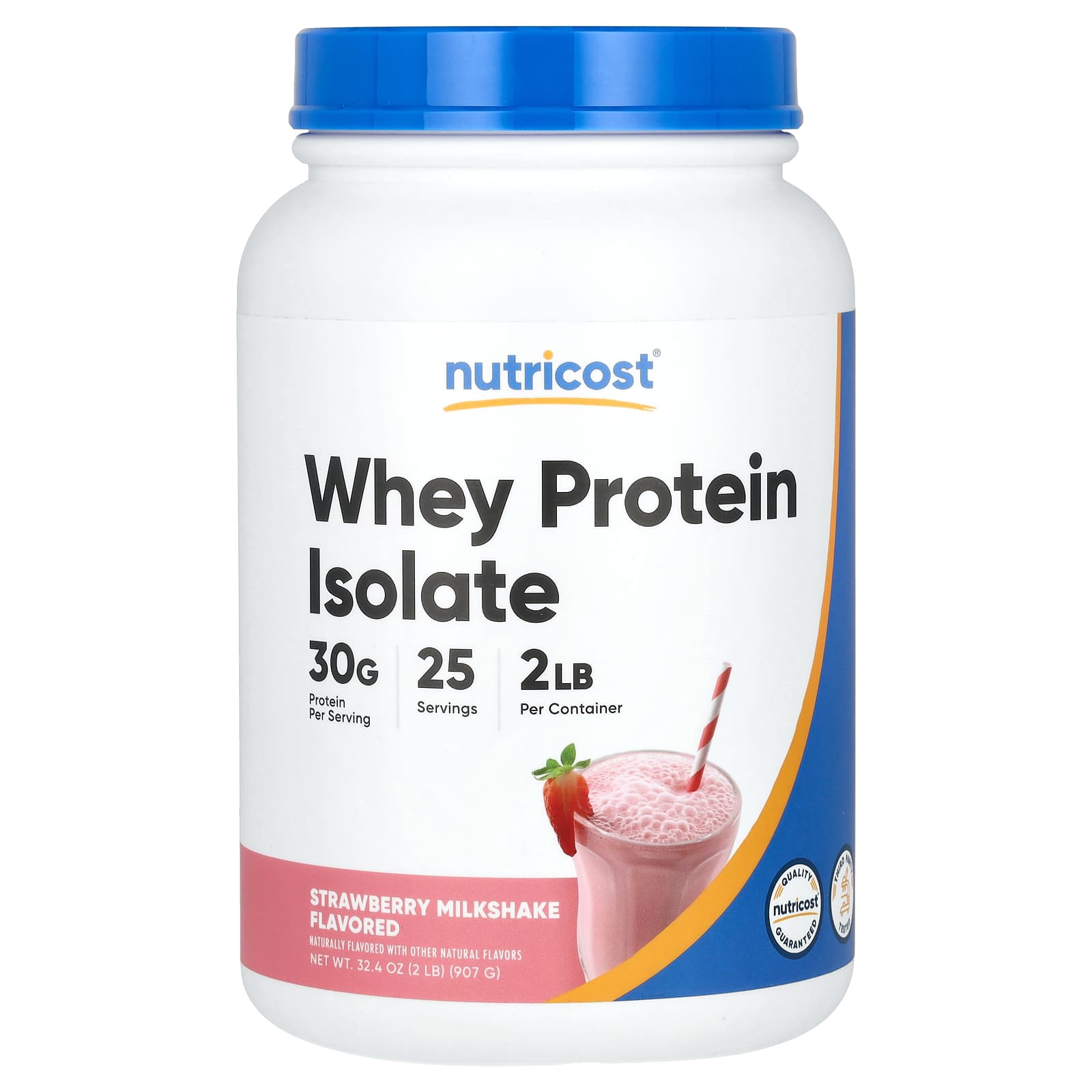 Nutricost-Whey Protein Isolate-Strawberry Milkshake-2 lb (907 g)