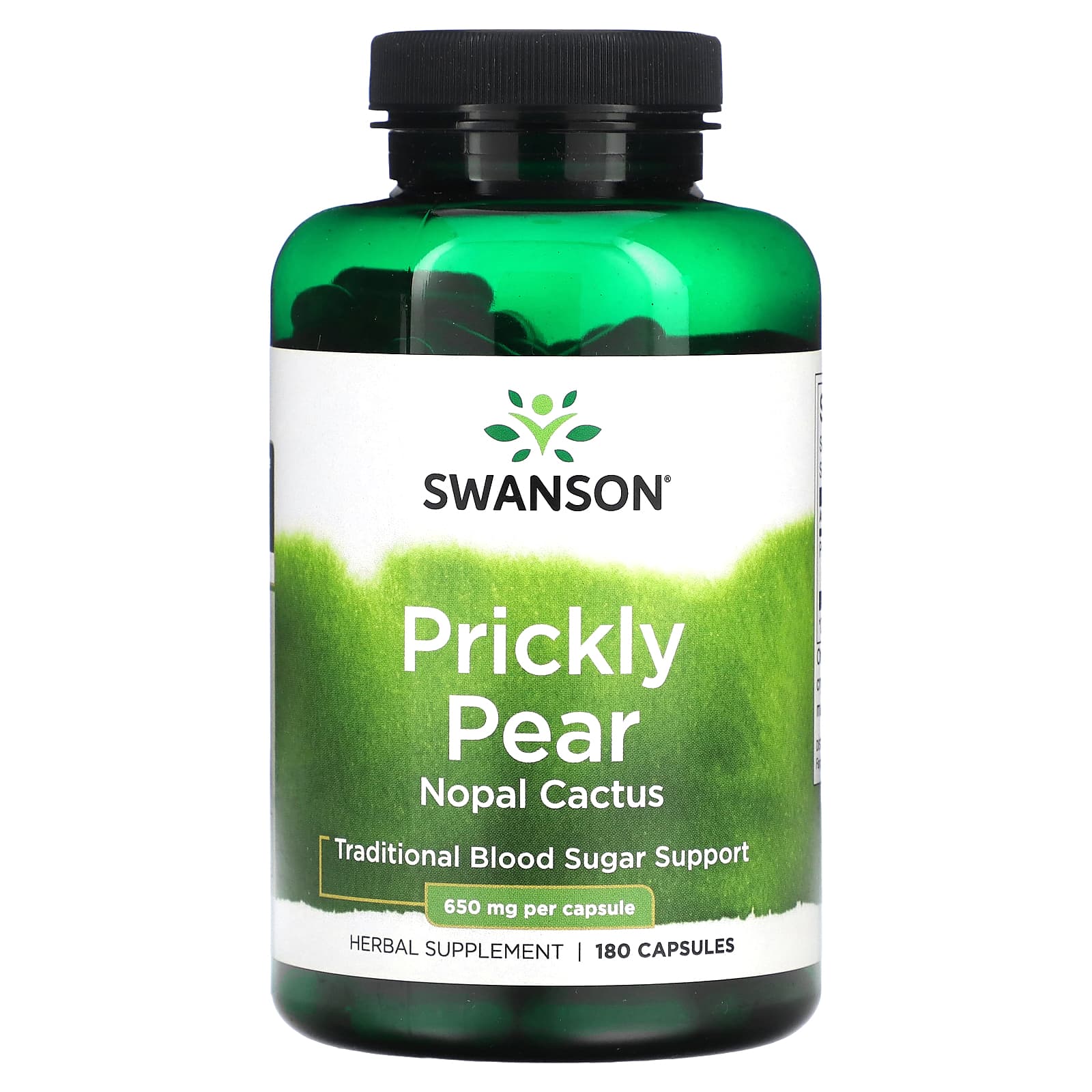 Swanson-Prickly Pear Nopal Cactus-650 mg-180 Capsules