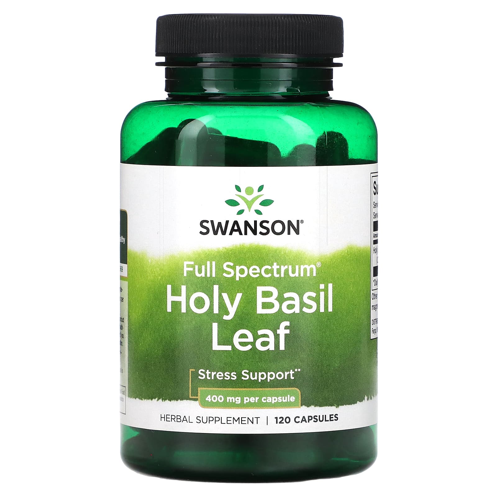 Swanson-Holy Basil Leaf-Full Spectrum-400 mg-120 Capsules