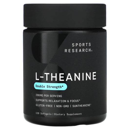 Sports Research-L-Theanine-Double Strength-200 mg-120 Softgels