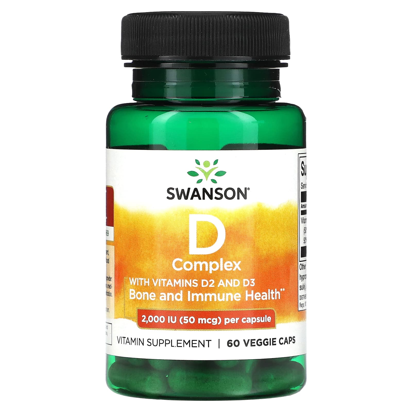 Swanson-D Complex With Vitamins D2 and D3-2,000 IU (50 mcg) -60 Veggie Caps