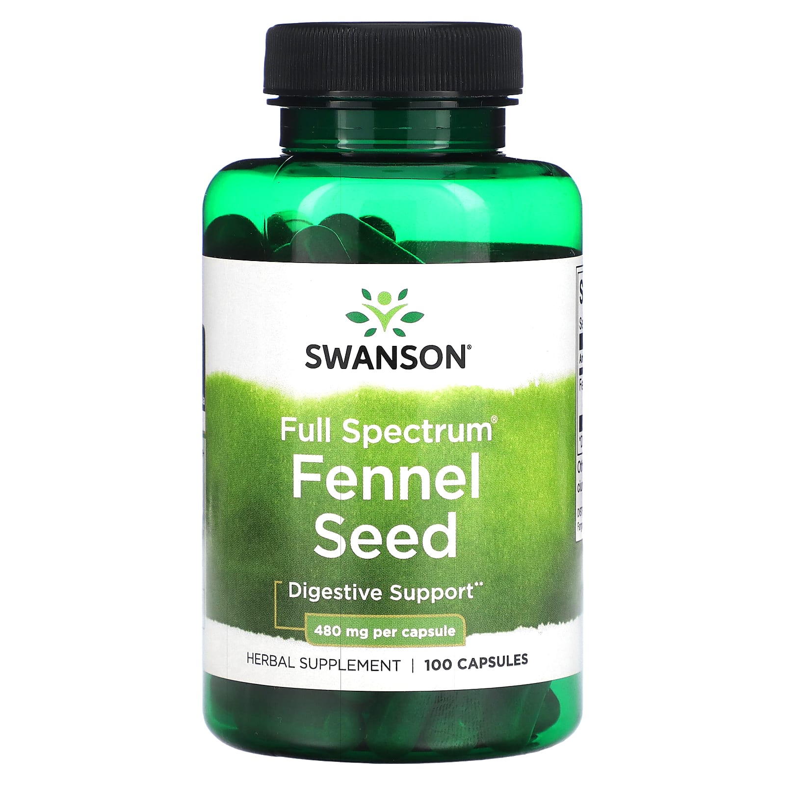 Swanson-Full Spectrum Fennel Seed-480 mg-100 Capsules