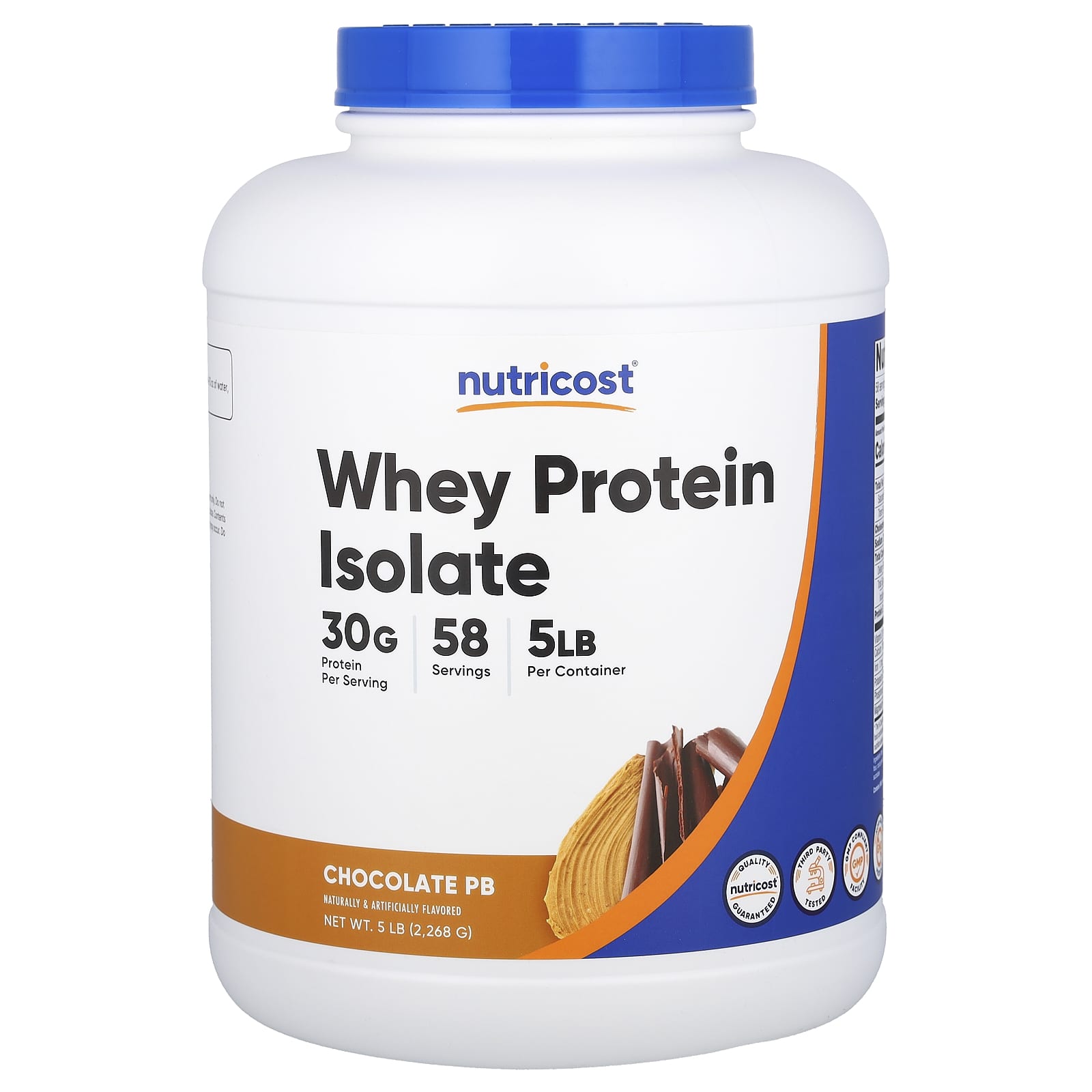 Nutricost-Whey Protein Isolate-Chocolate PB-5 lb (2,268 g)