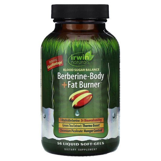 Irwin Naturals-Berberine-Body + Fat Burner -56 Liquid Soft-Gels