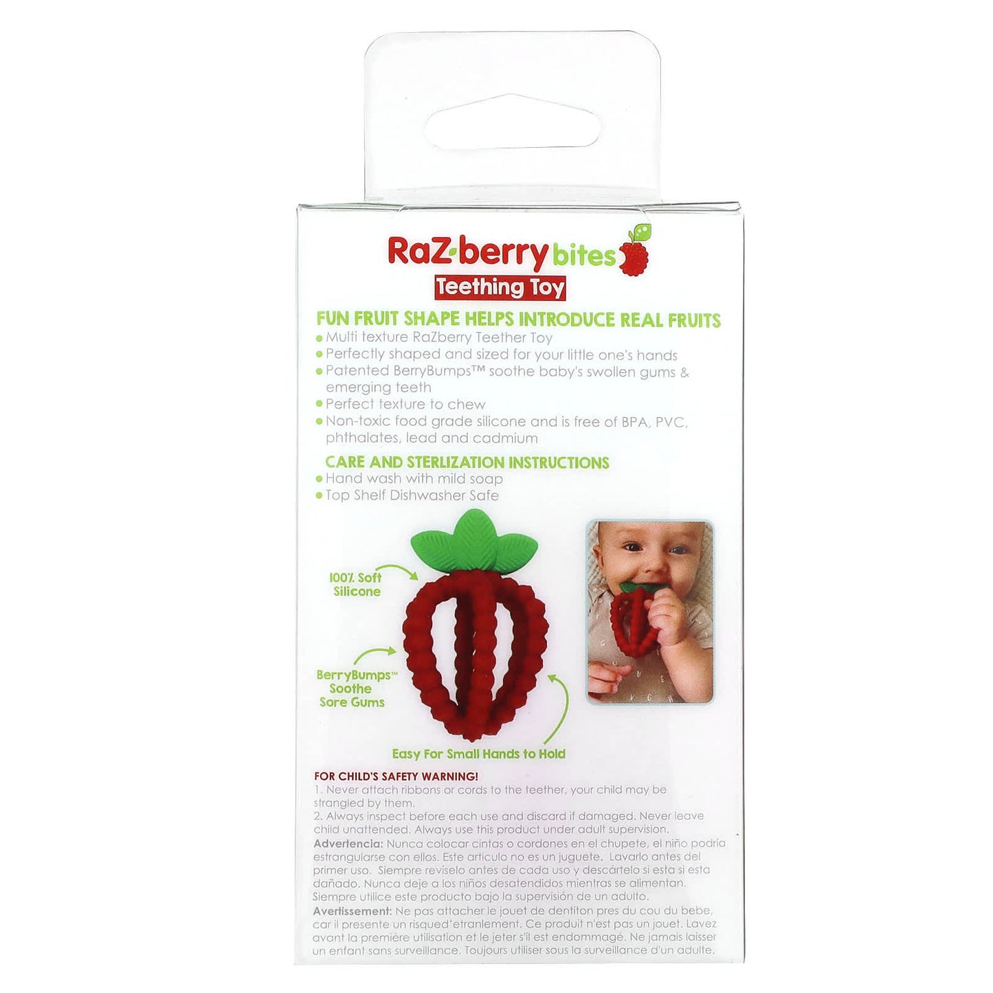 RaZbaby, Raz-Berry Bites Teething Toy, 3m+, 1 Toy