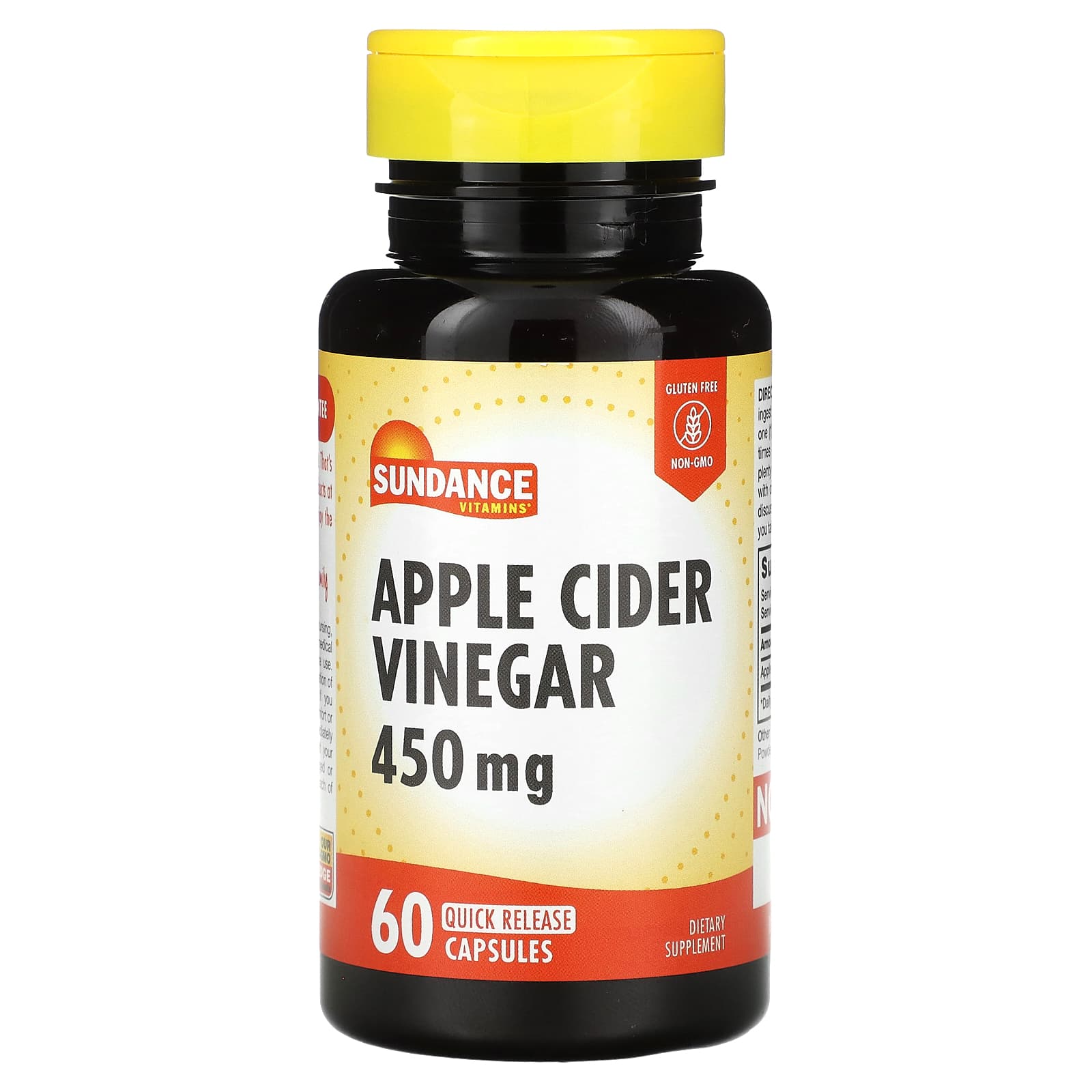 Sundance Vitamins-Apple Cider Vinegar-450 mg-60 Quick Release Capsules