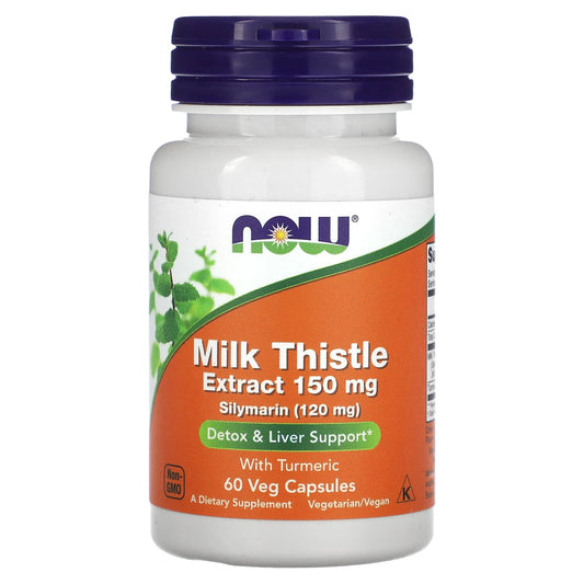 NOW Foods-Milk Thistle Extract with Turmeric-150 mg-60 Veg Capsules