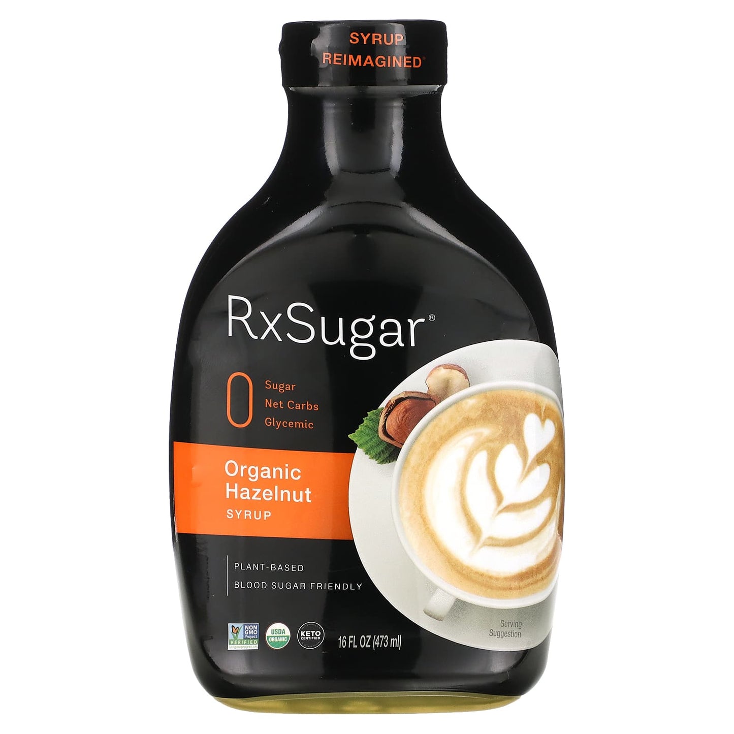 RxSugar-Organic Hazelnut Syrup-16 fl oz (473 ml)