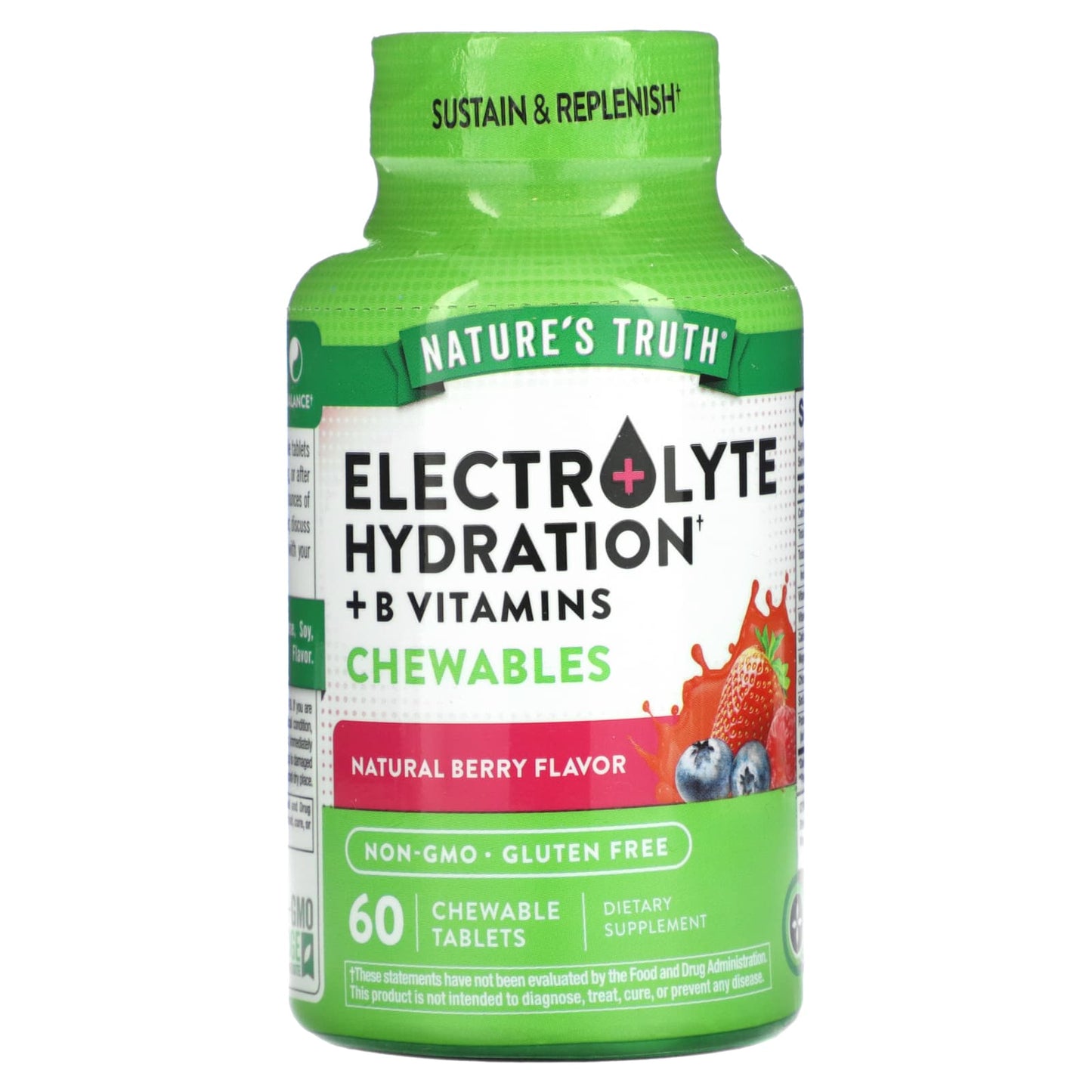 Nature's Truth-Electrolyte Hydration + B Vitamins Chewables-Natural Berry-60 Chewable Tablets