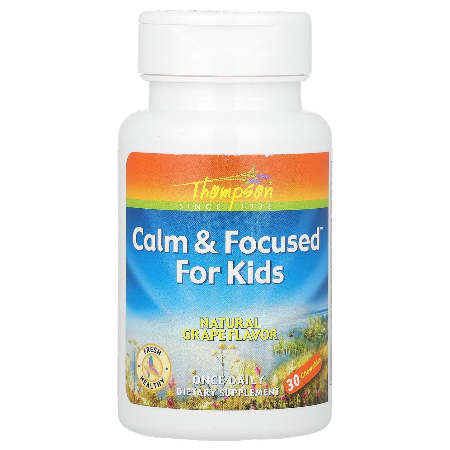 Thompson-Calm & Focused for Kids-Natural Grape-30 Chewables