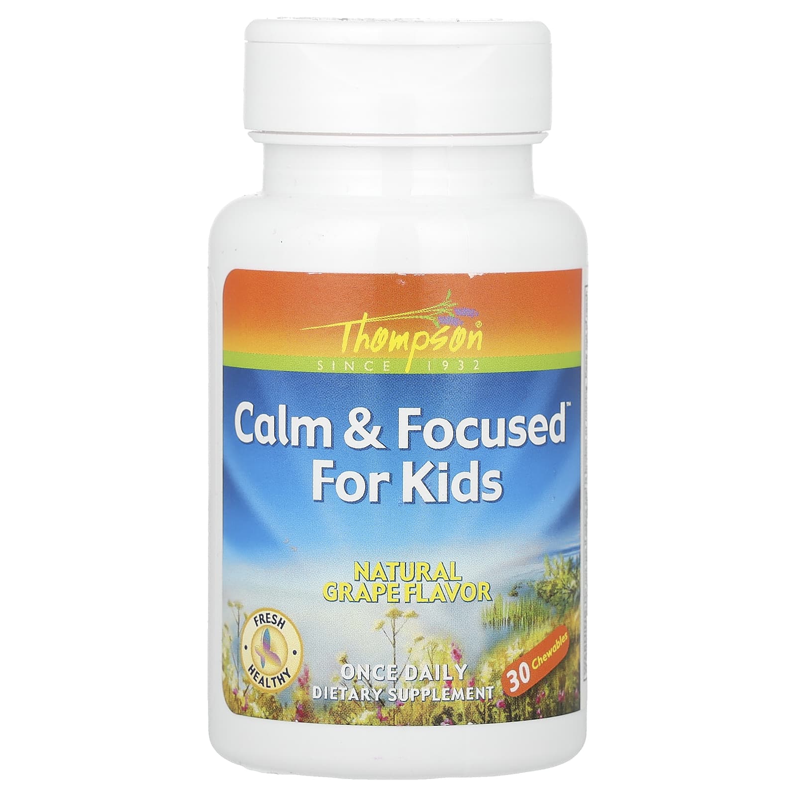 Thompson-Calm & Focused for Kids-Natural Grape-30 Chewables