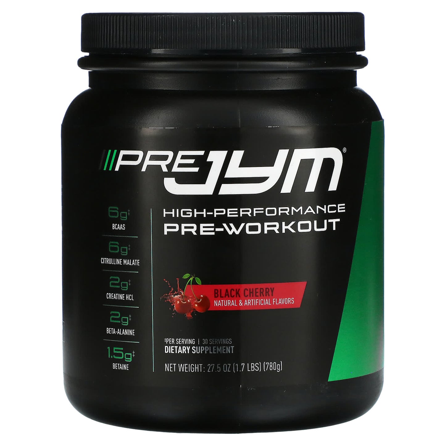 JYM Supplement Science-Pre JYM-High-Performance Pre-Workout-Black Cherry-1.7 lbs (780 g)