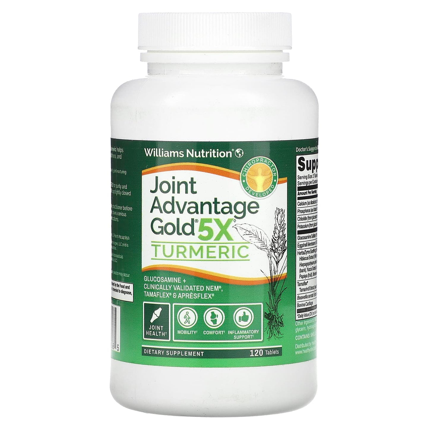 Williams Nutrition-Joint Advantage Gold-5X Turmeric-120 Tablets