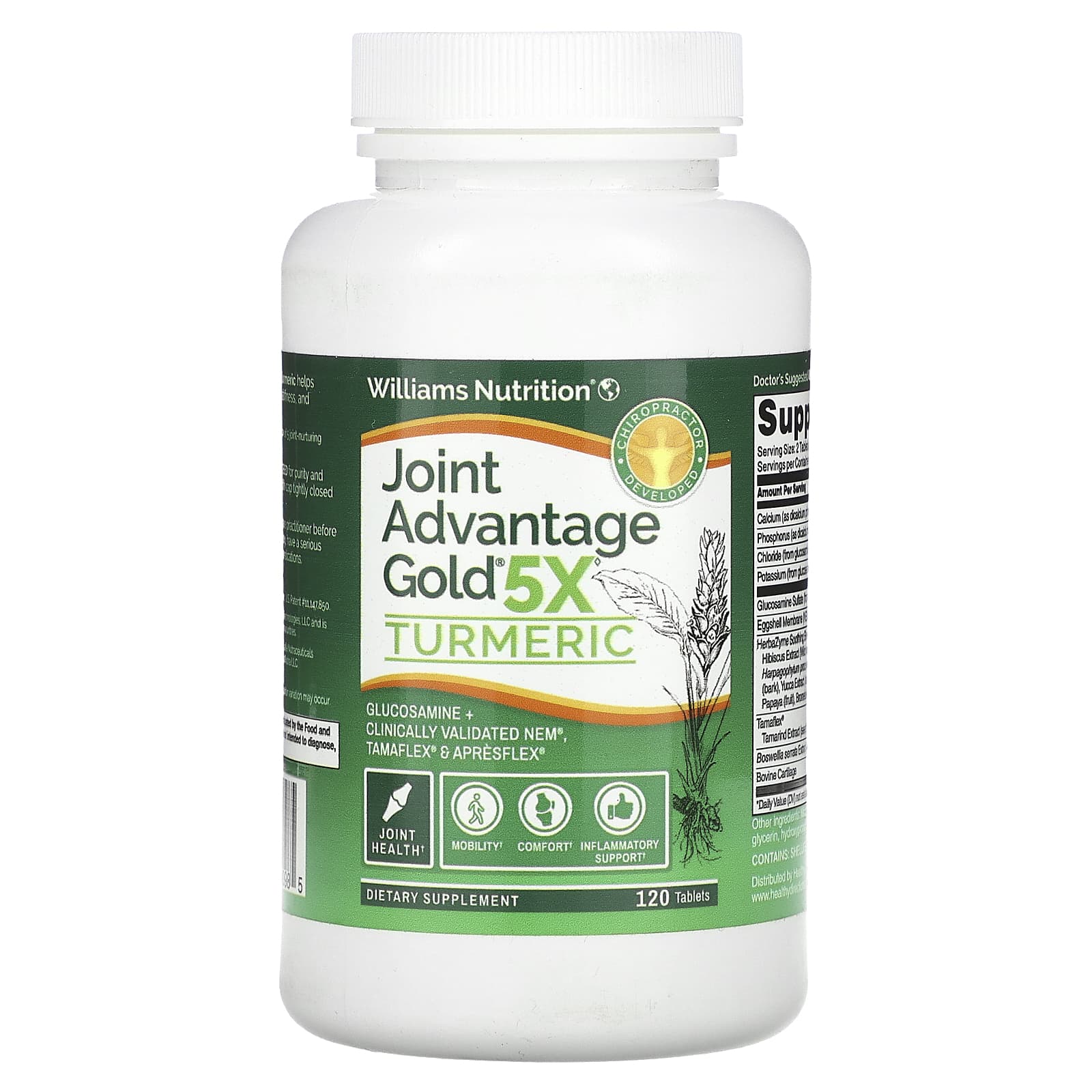 Williams Nutrition-Joint Advantage Gold-5X Turmeric-120 Tablets