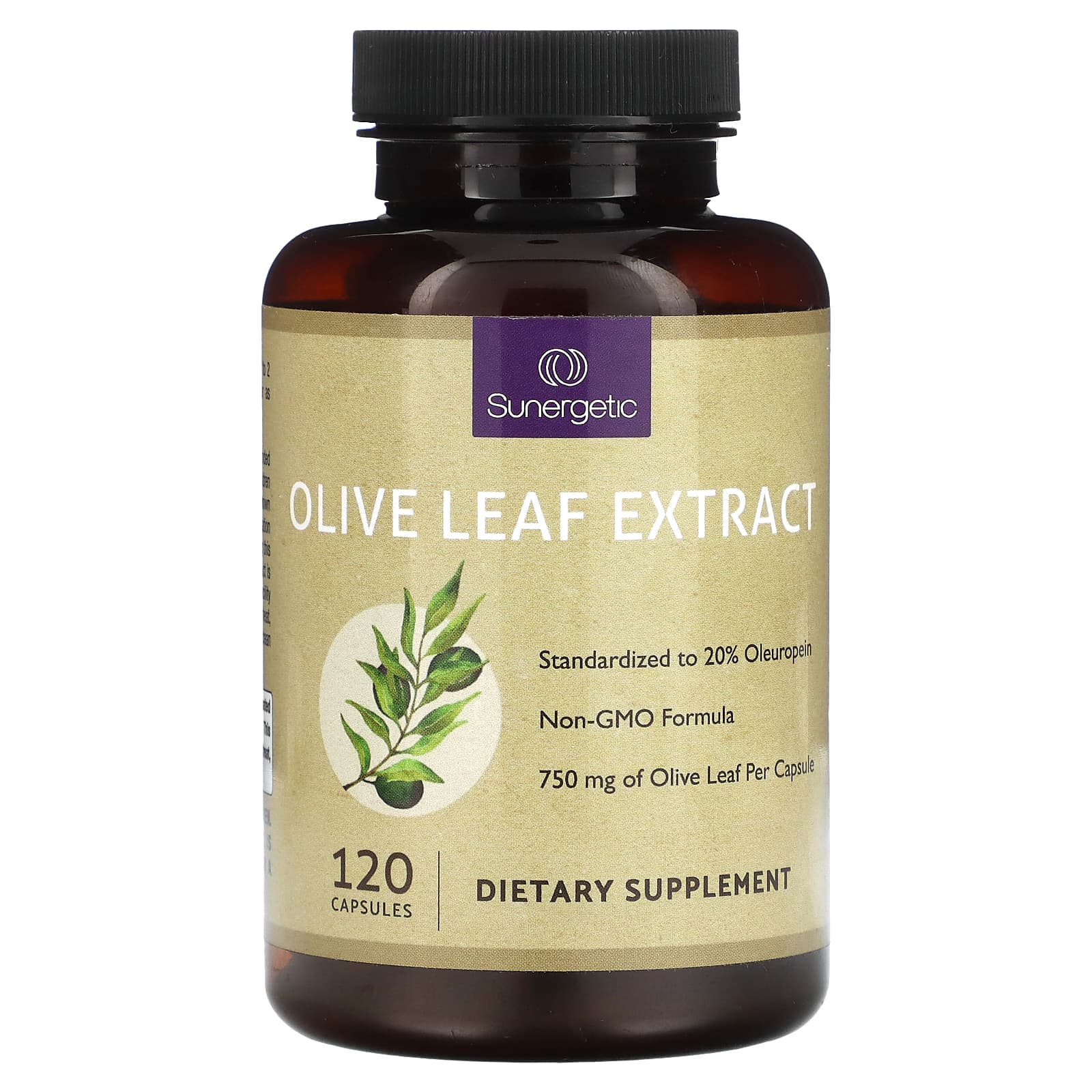 Sunergetic-Olive Leaf Extract-750 mg-120 Capsules