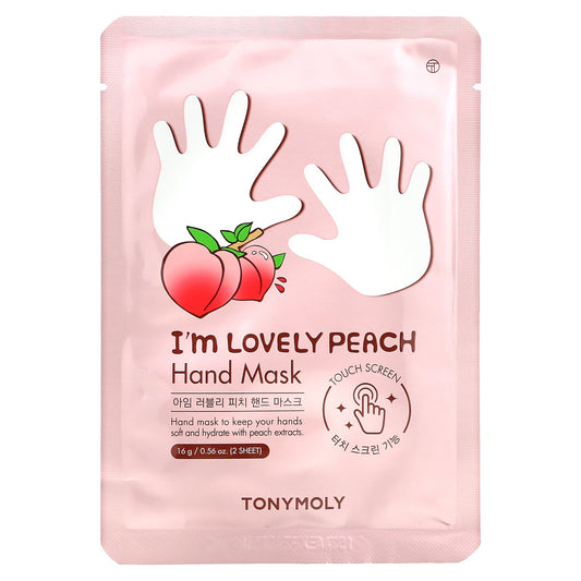 Tony Moly-I'm Lovely Peach-Hand Mask-1 Pair-0.56 oz (16 g)