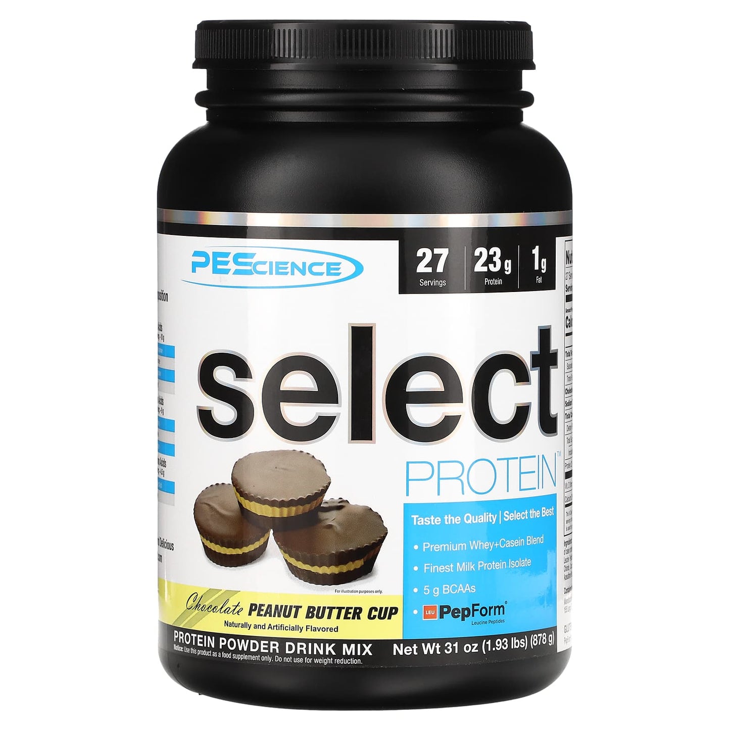 PEScience-Select Protein-Protein Powder Drink Mix-Chocolate Peanut Butter Cup-1.93 lbs (878 g)