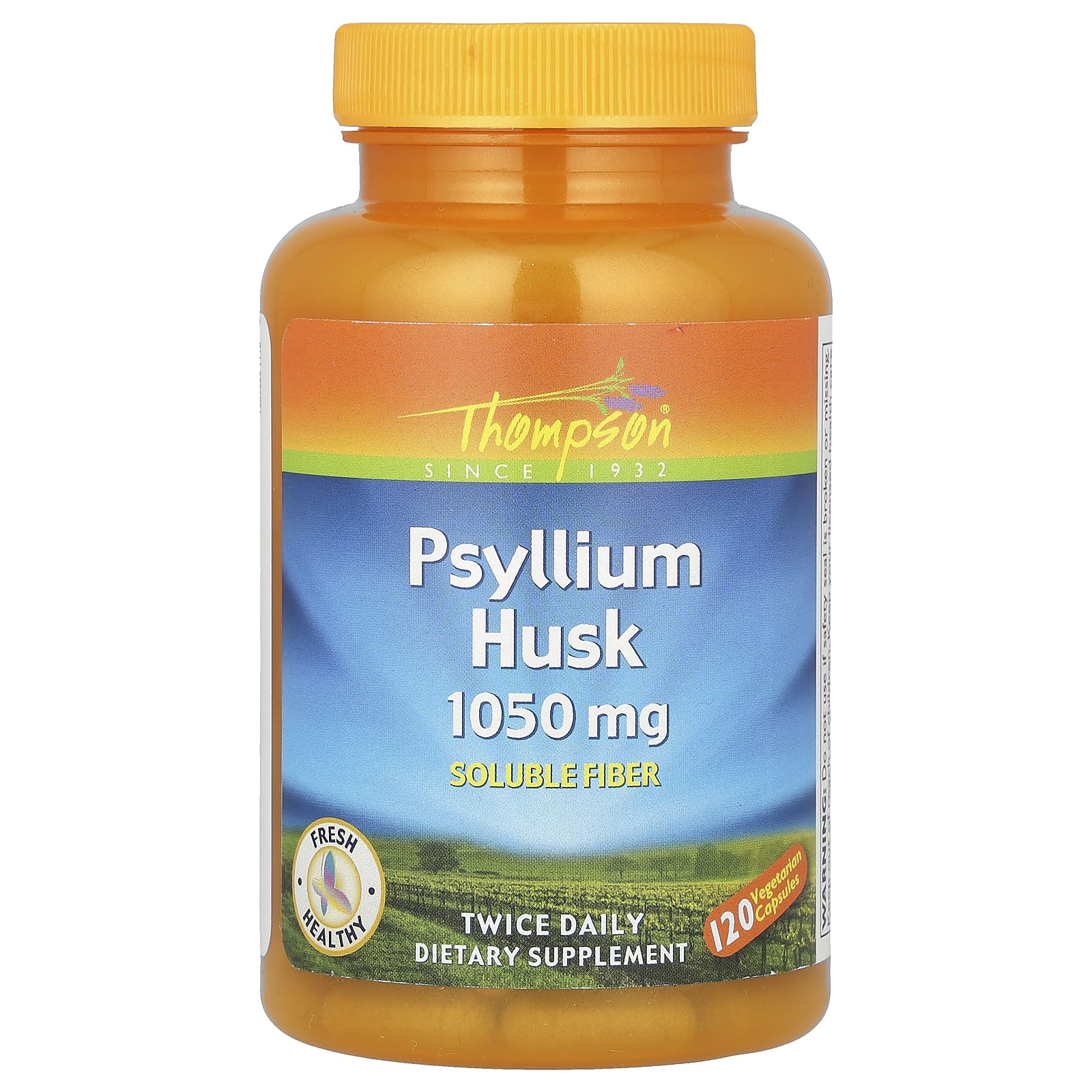 Thompson-Psyllium Husk-1,050 mg -120 Vegetarian Capsules (525 mg per Capsule)