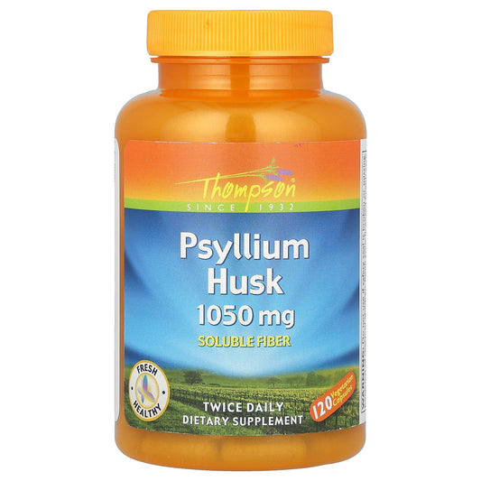 Thompson-Psyllium Husk-1,050 mg -120 Vegetarian Capsules (525 mg per Capsule)