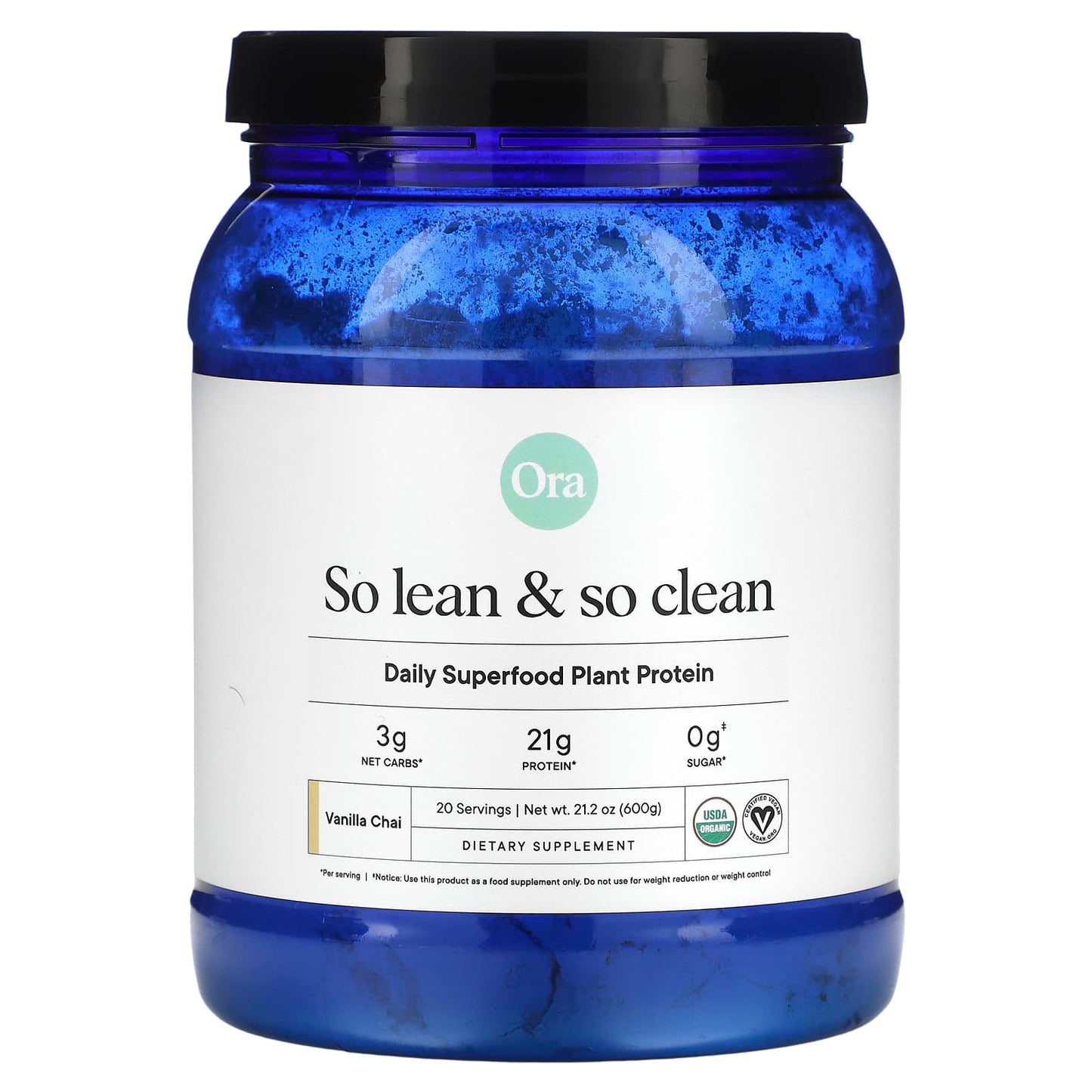 Ora-So Lean & So Clean-Daily Superfood Plant Protein-Vanilla Chai-21.2 oz (600 g)