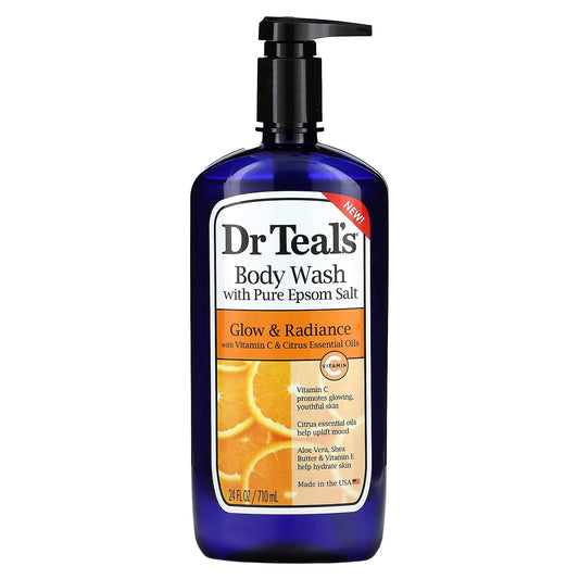 Dr. Teal's-Body Wash With Pure Epsom Salt-Glow & Radiance-24 fl oz (710 ml)