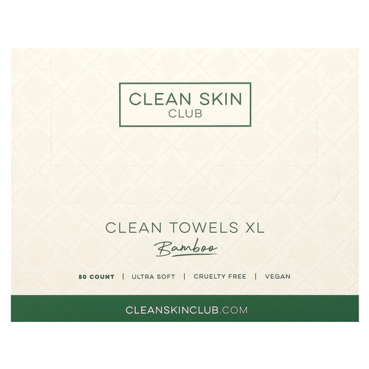 Clean Skin Club-Clean Towels XL-Disposable-Bamboo-50 Count