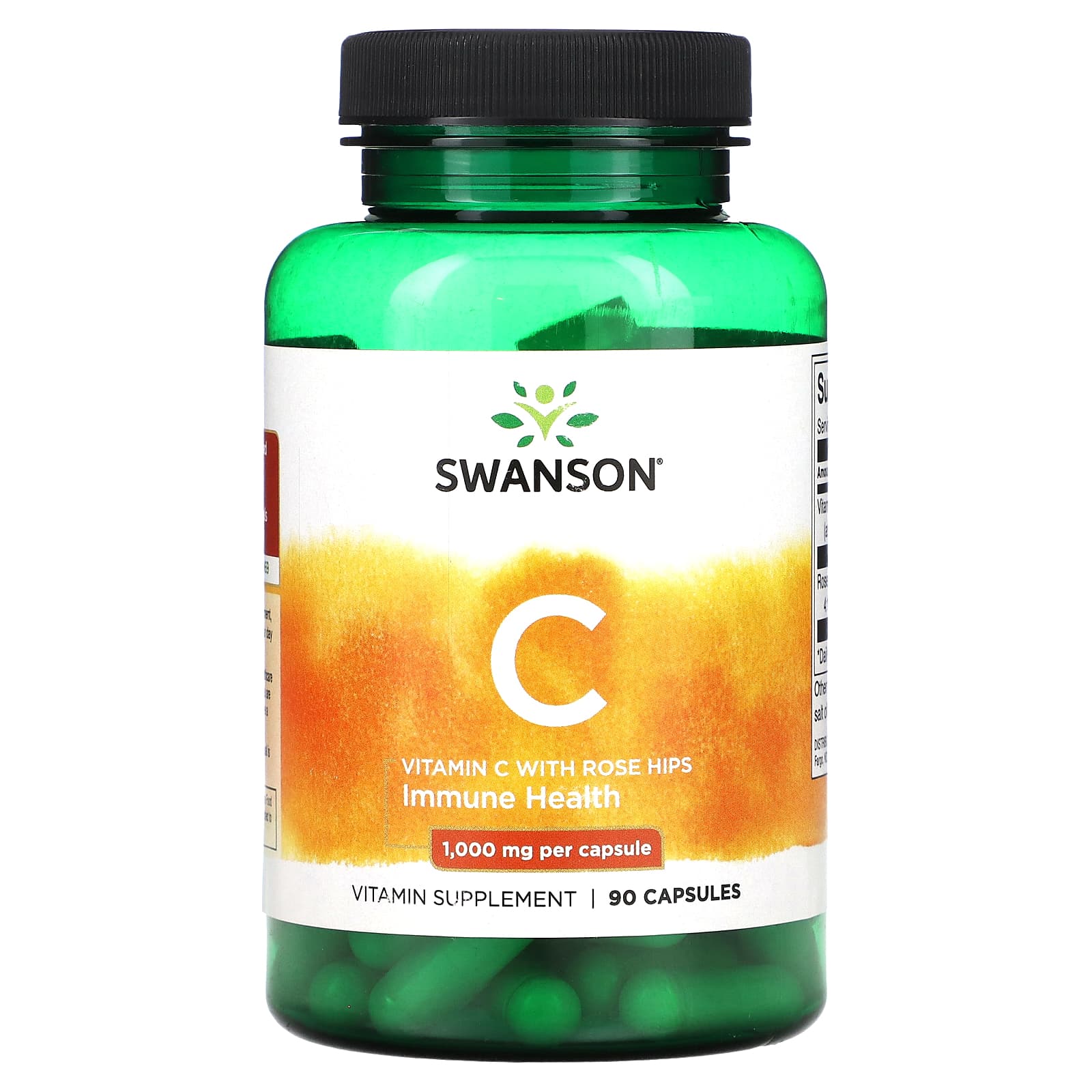 Swanson-Vitamin C With Rose Hips-90 Capsules