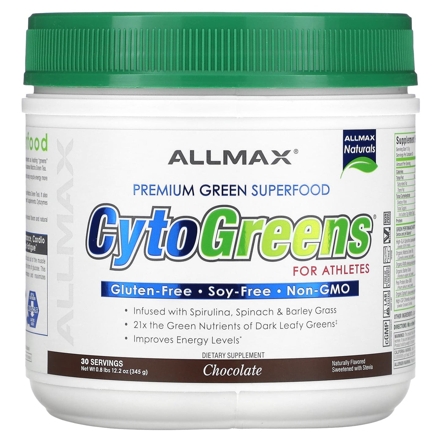 ALLMAX-CytoGreens For Athletes-Chocolate-0.8 lbs (345 g)