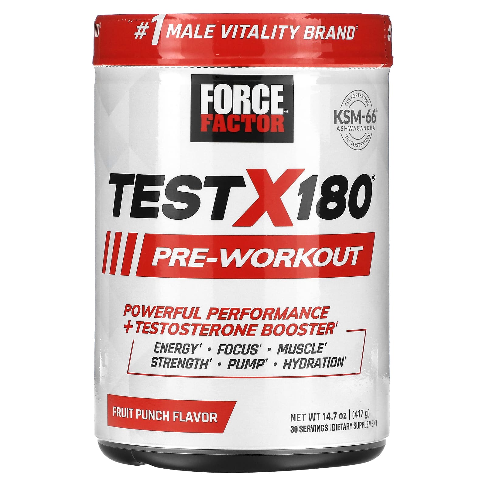 Force Factor-Test X180 Pre-Workout-Fruit Punch-14.7 oz (417 g)