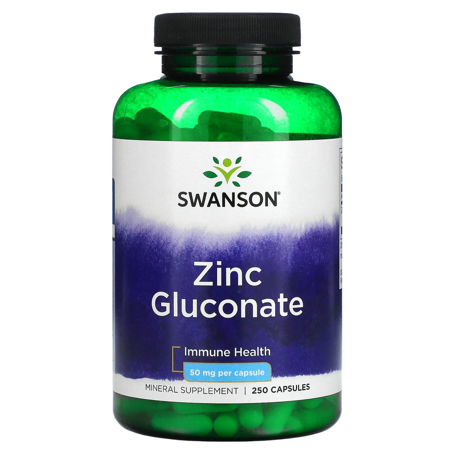 Swanson-Zinc Gluconate-50 mg-250 Capsules