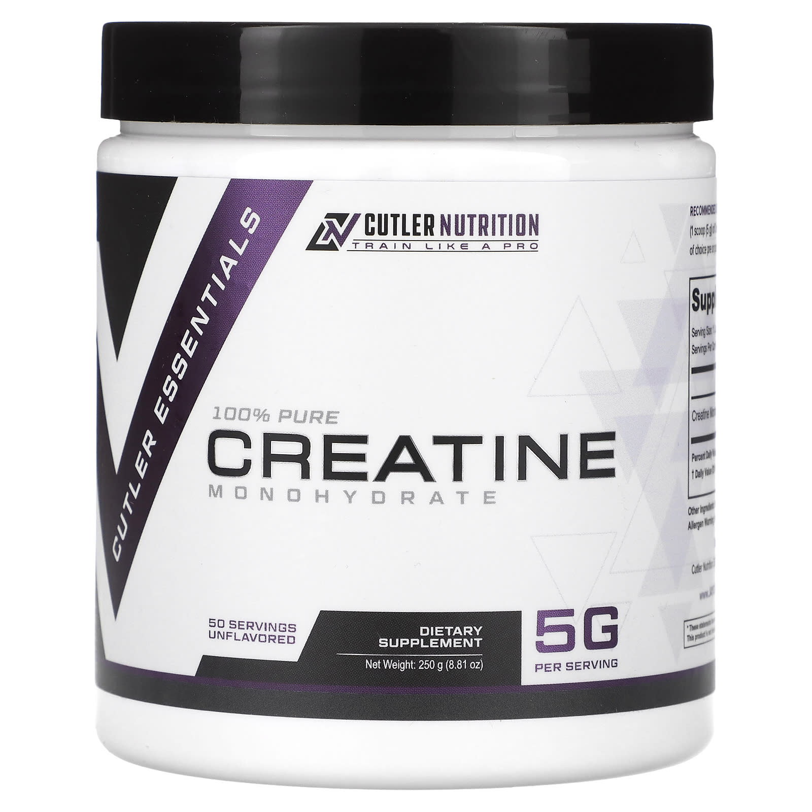 Cutler Nutrition-100% Pure Creatine-Monohydrate-Unflavored-5 g-8.81 oz (250 g)