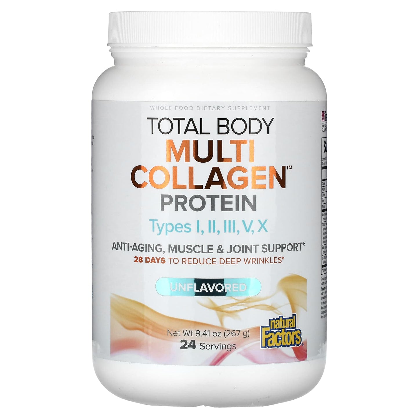 Natural Factors-Total Body-Multi Collagen Protein-Unflavored-9.41 oz (267 g)