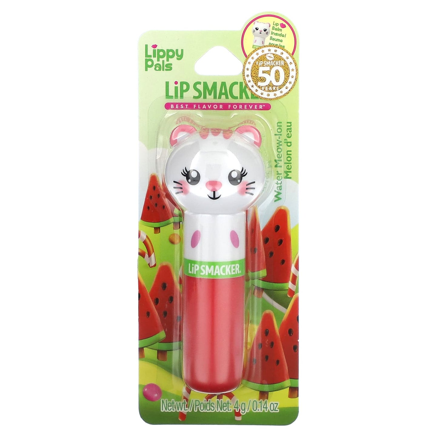 Lip Smacker, Lippy Pals, Lip Balm, Water Meow-lon, 0.14 oz (4 g)