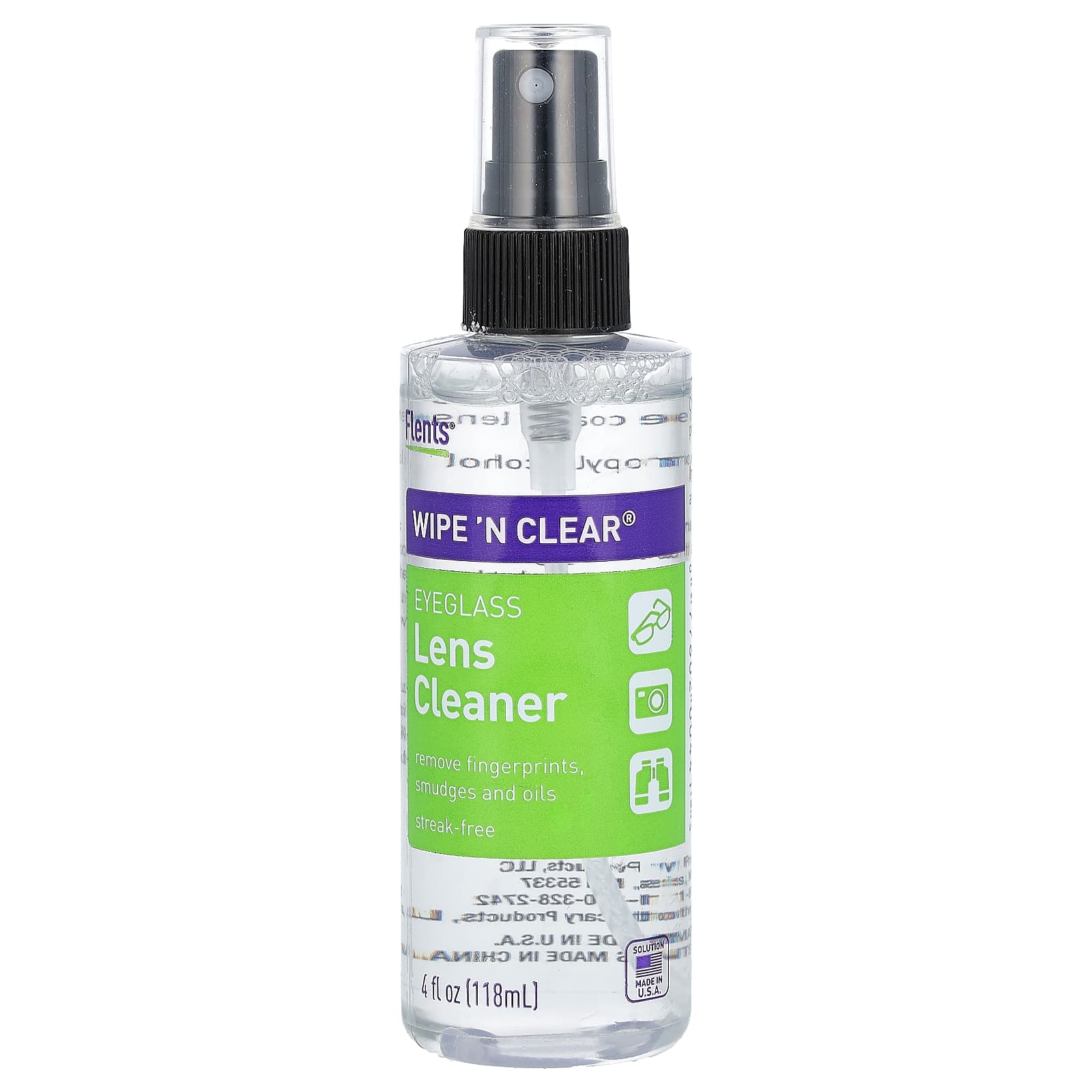 Flents-Wipe 'N Clear-Eyeglass Lens Cleaner -4 fl oz (118 ml)