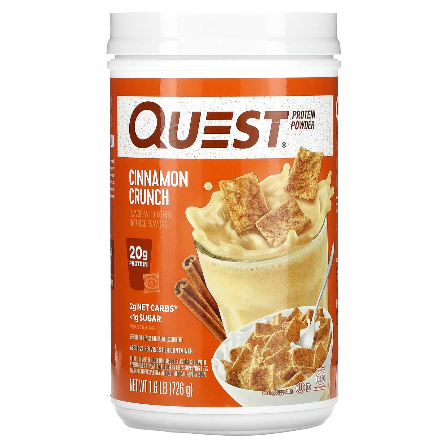 Quest Nutrition-Protein Powder-Cinnamon Crunch-1.6 lb (726 g)