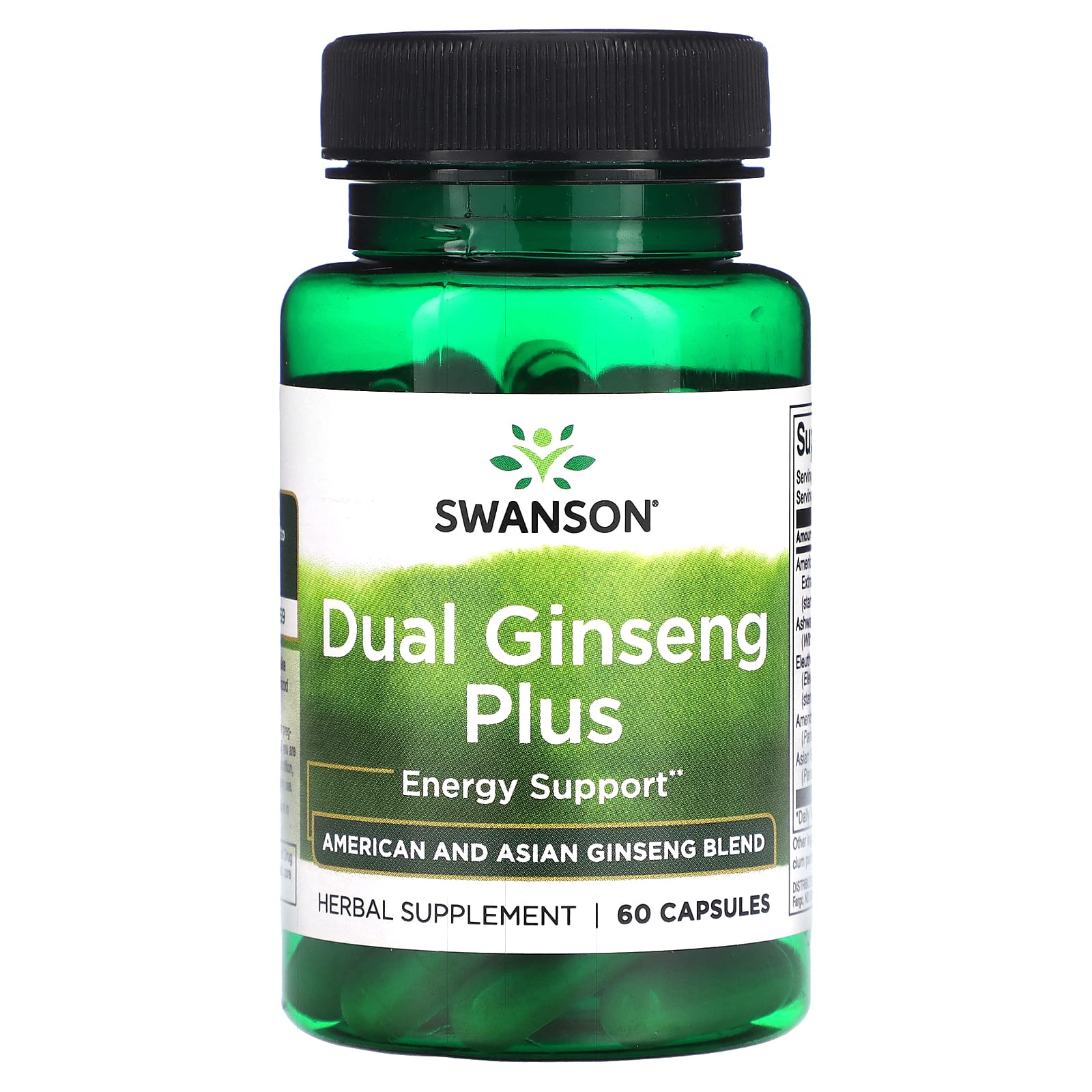 Swanson-Dual Ginseng Plus-60 Capsules