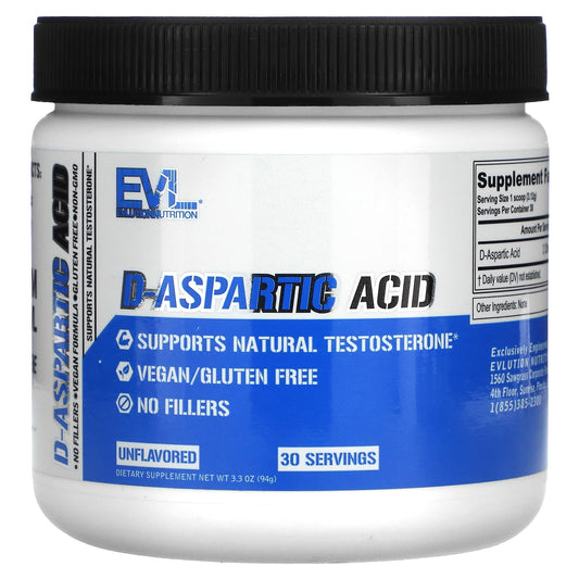 EVLution Nutrition-D-Aspartic Acid-Unflavored-3.3 oz (94 g)