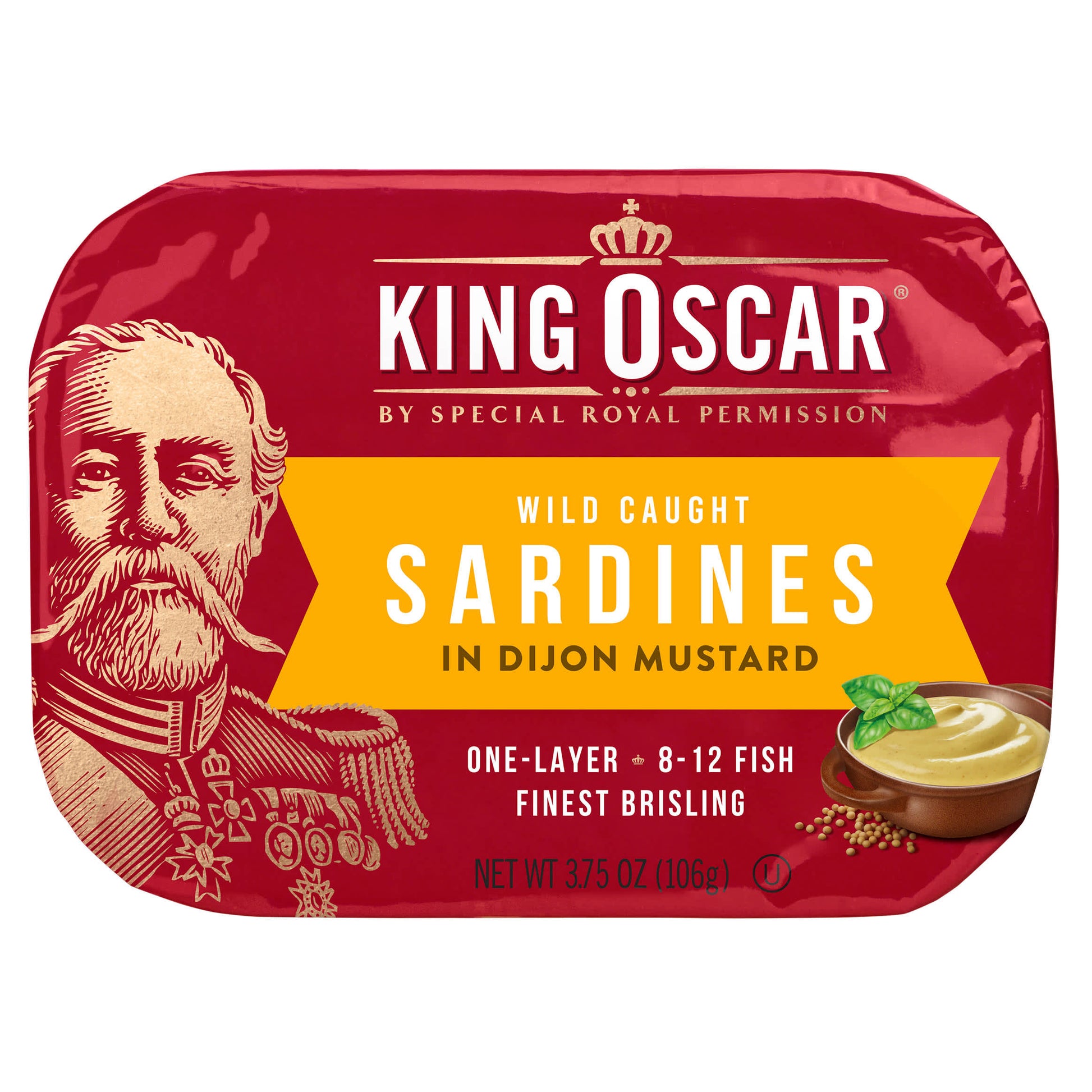 King Oscar-Wild Caught Sardines In Dijon Mustard-3.75 oz (106 g)