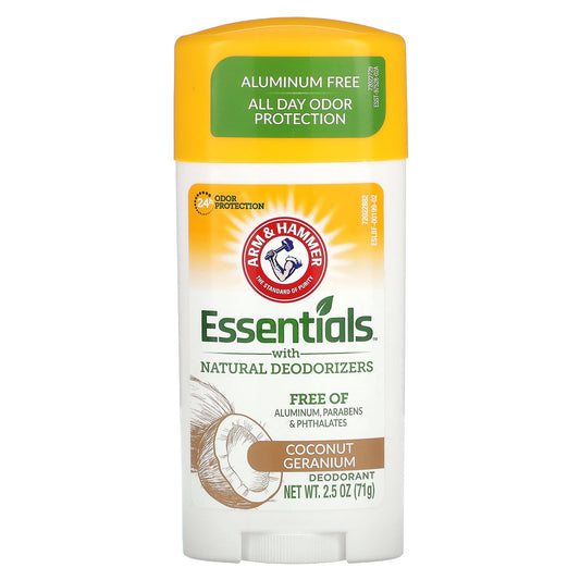 Arm & Hammer-Essentials with Natural Deodorizers-Deodorant-Coconut Geranium-2.5 oz (71 g)