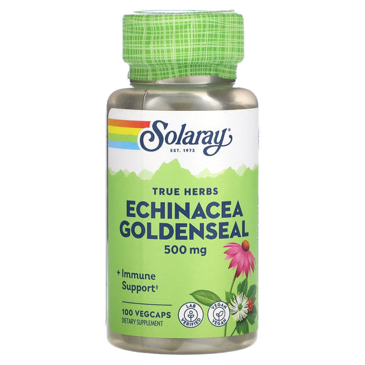 Solaray-True Herbs-Echinacea Goldenseal-500 mg-100 VegCaps