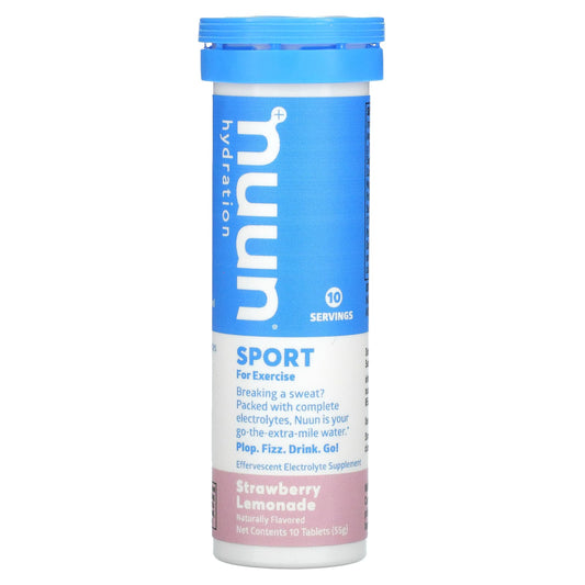 Nuun-Hydration-Sport-Effervescent Electrolyte Supplement-Strawberry Lemonade-10 Tablets