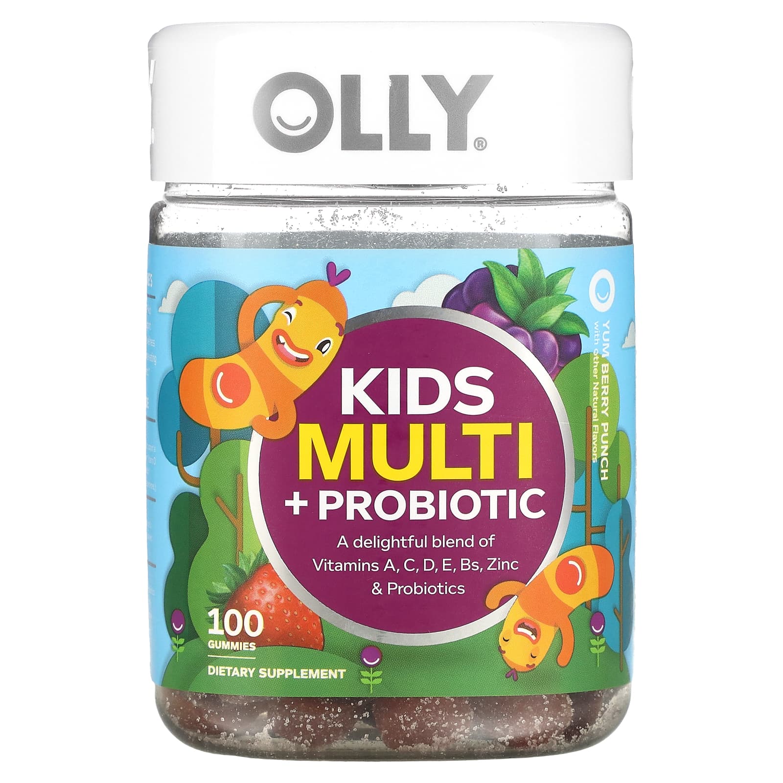 OLLY-Kids Multi + Probiotic-Yum Berry Punch-100 Gummies