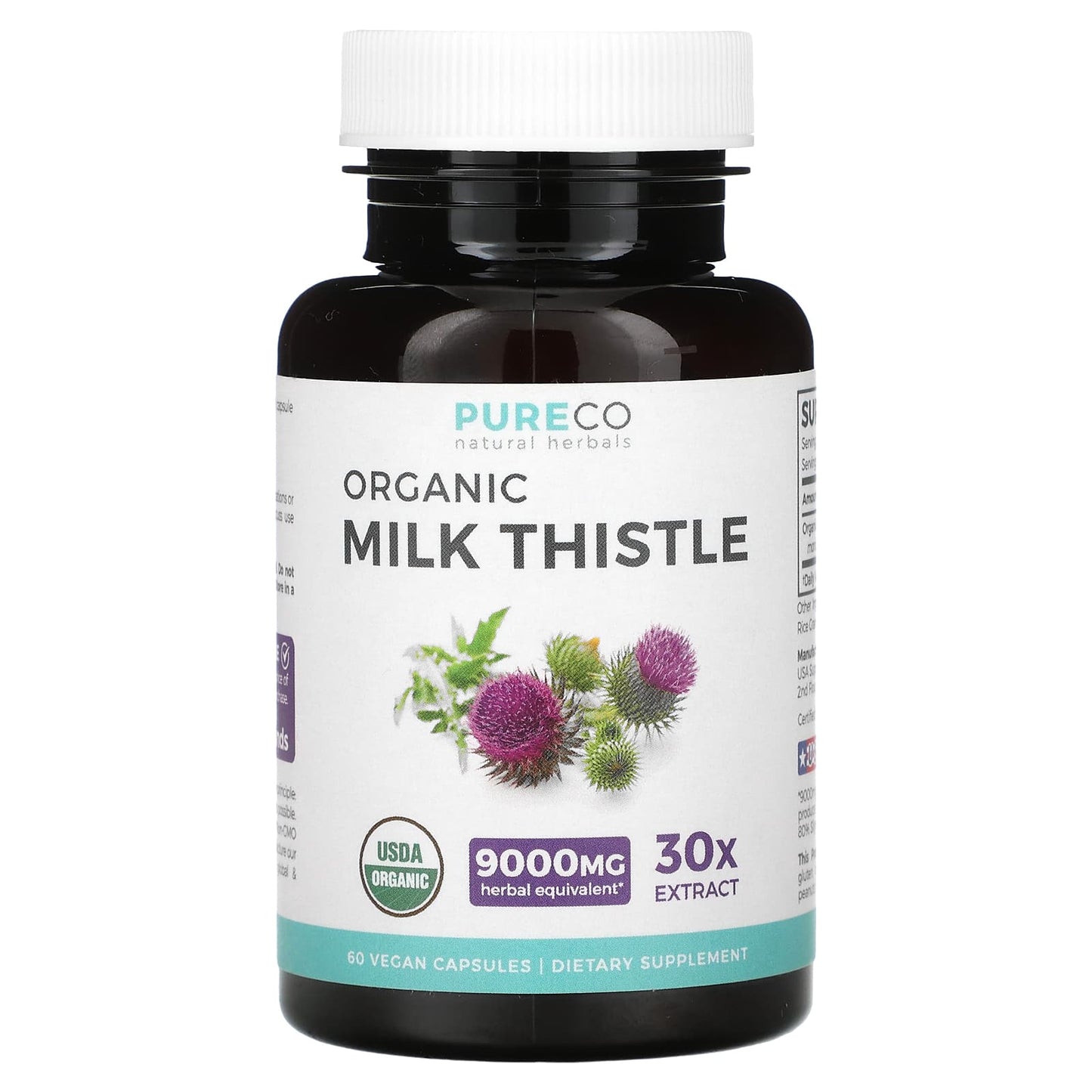 Pure Co.-Organic Milk Thistle-60 Vegan Capsules