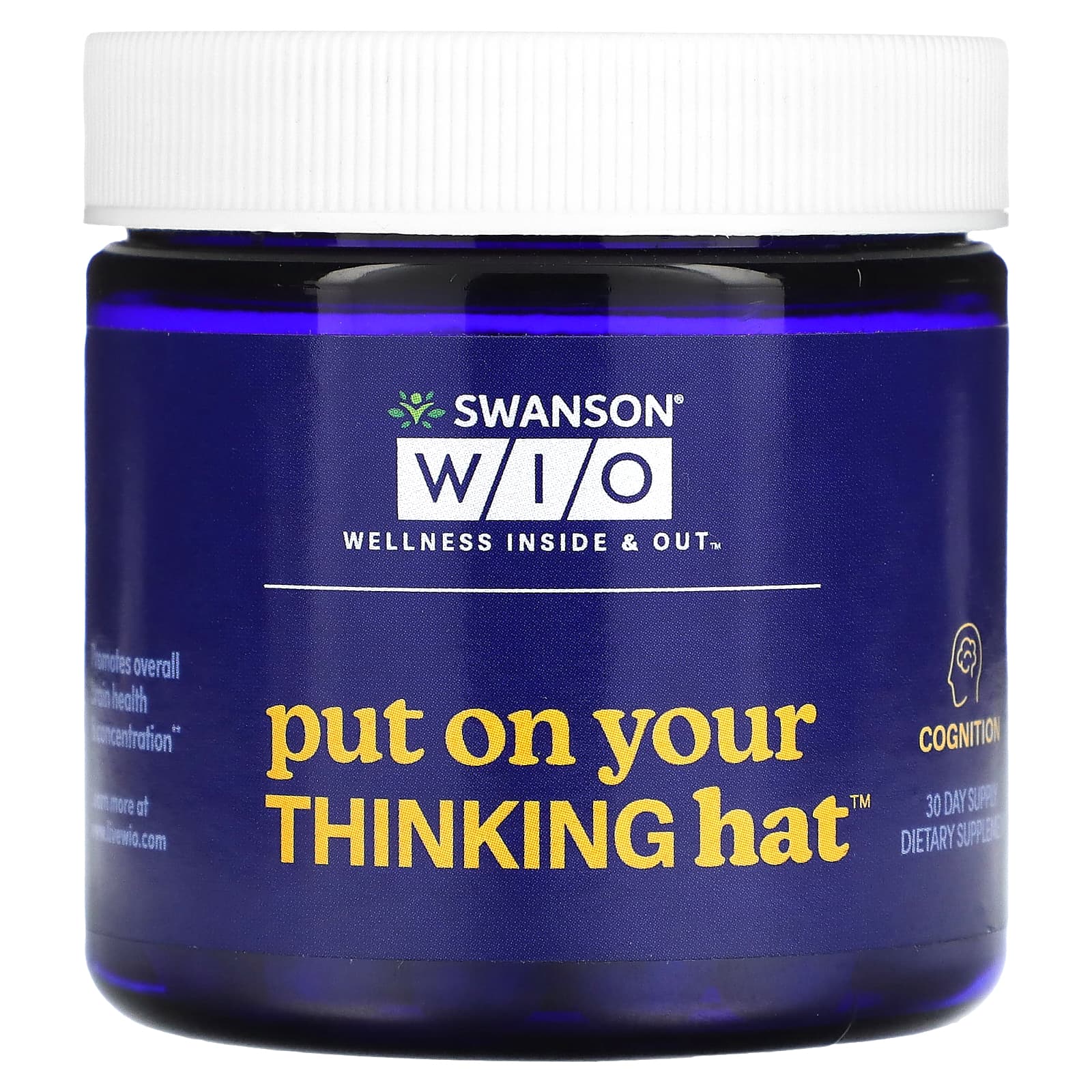 Swanson WIO-Put On Your Thinking Hat-30 Vegetarian Capsules