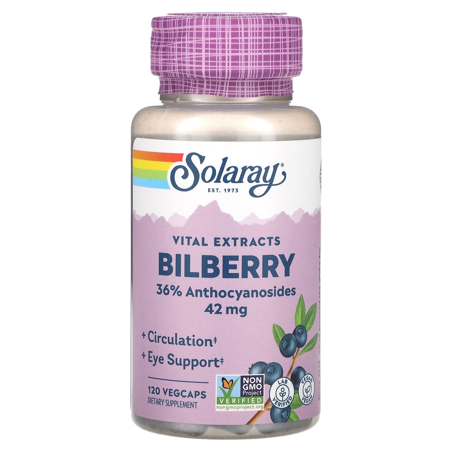 Solaray-Vital Extracts-Bilberry-42 mg-120 VegCaps