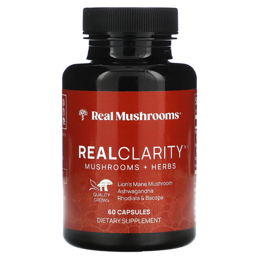 Real Mushrooms-RealClarity-Mushrooms + Herbs-60 Capsules