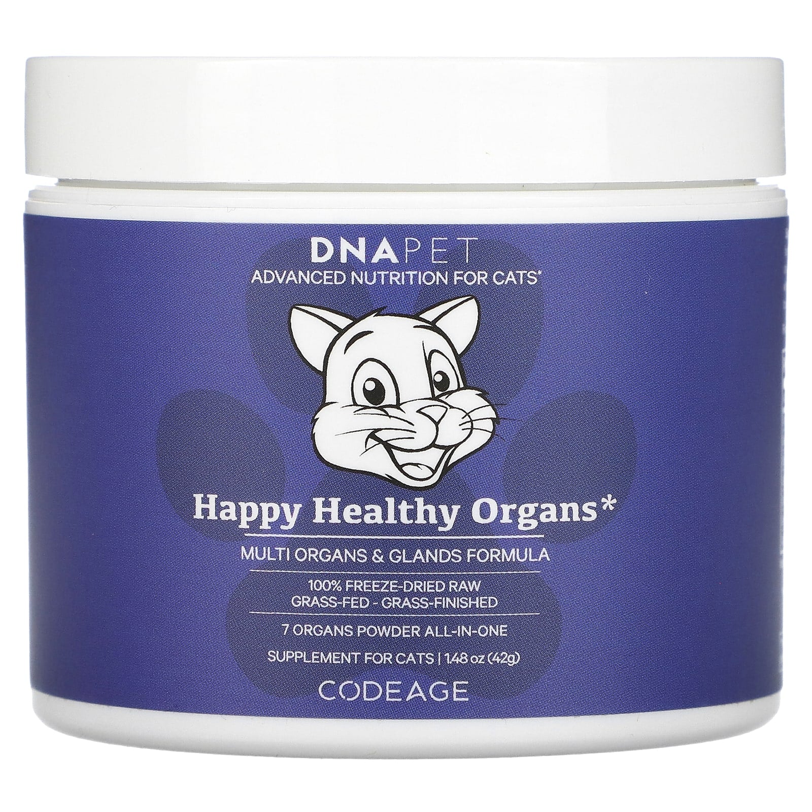 Codeage-DNA Pet-Happy Healthy Organs-Multi Organs & Glands Formula-For Cats-1.48 oz (42 g)