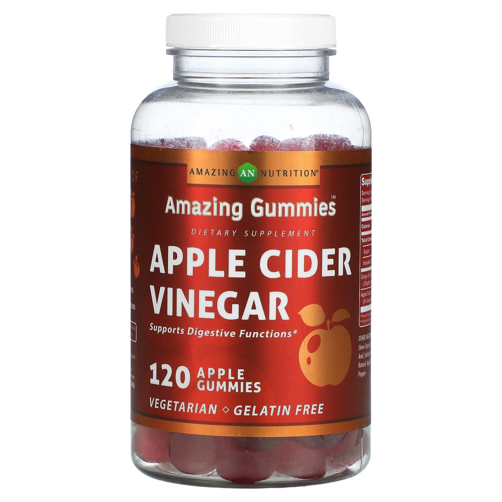 Amazing Nutrition-Amazing Gummies-Apple Cider Vinegar-Apple-120 Gummies